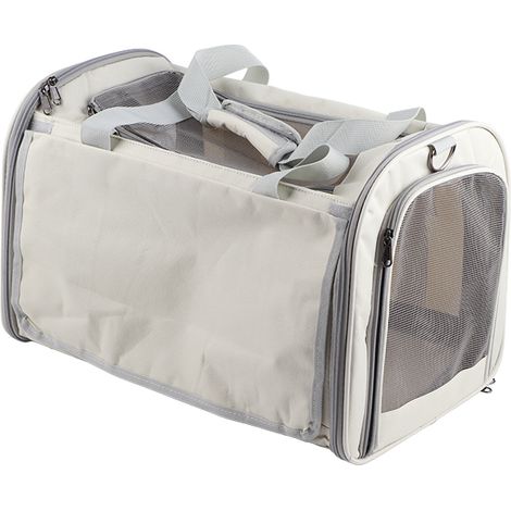 Sac de transport pour animaux de compagnie, coussin souple respirant et pliable, Portable, sac de transport pour chat, avion, voiture, voyage, Beige avec rideau (1/5)