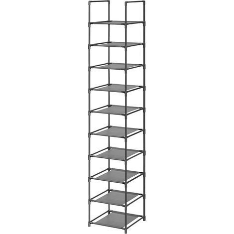 Etagere Chaussure, 10 Niveaux, (33 x 33 x 175 cm), étagère à Chaussures Verticale, Plastique, Haute et étroite, Show Rack (10 Niveaux - L) (1/5)
