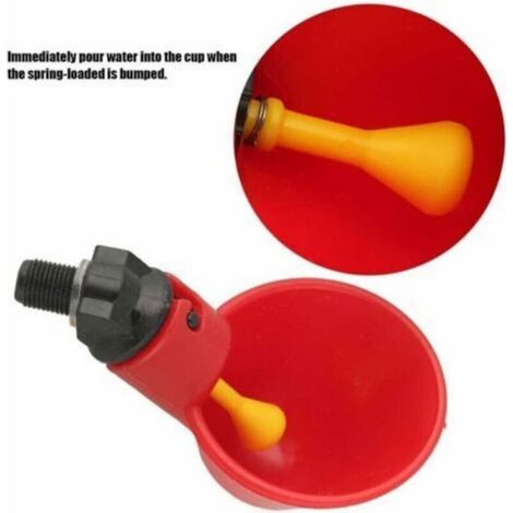 Abreuvoir Poules,10pcs Abreuvoir Poule à La Volaille Bols Distributeur De Boisson Rouge Troupeau Canard Oiseau Alimentation Eau pou (1/4)