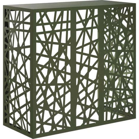 Klimaanlagenabdeckung Olivgrün 110 x 50 x 105 cm Stahl vidaXL