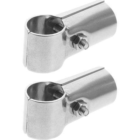 Lot de 2 connecteurs de serrage de tuyau en forme de T 25 mm en acier inoxydable à double sens 69,5 x 27,5 mm pour rails de support de clôture et projets de tuyaux de bricolage (1/5)