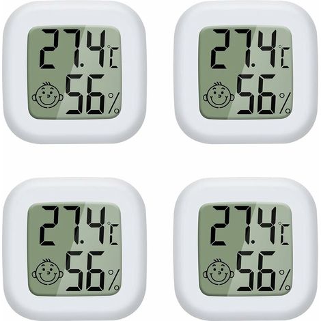 4 pièces Mini LCD Thermomètre Hygromètre Interieur Termometre Maison Convient pour Les Chambres D'enfants,Les Chambres de Personnes âgées etc (1/5)