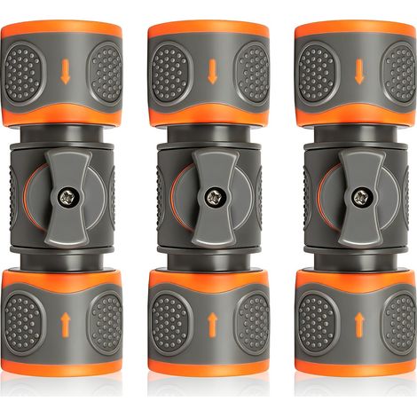 3 PCS Raccords de Tuyau d'arrosage avec Valve de Réglage, Connecteurs de Tuyau à Double Connexion Rapide, Raccord de Tuyau Gardena pour Un Arrosage et Un Nettoyage Efficaces (1/5)