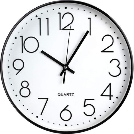 Reloj De Pared Redondo - 30 Cm - Movimiento De Cuarzo Silencioso - Para Dormitorio Y Salón - Unidad (1/5)