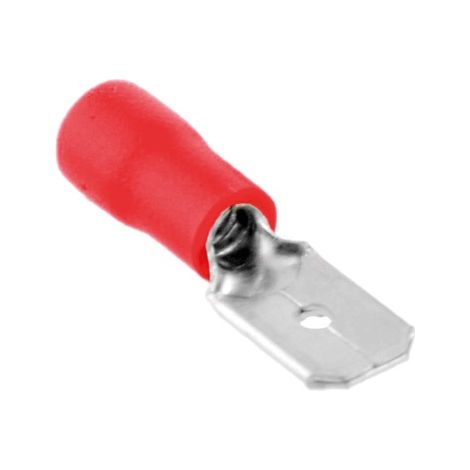 Terminal aislado enchufable macho plano 2,8/1,5mm Rojo 50 uds