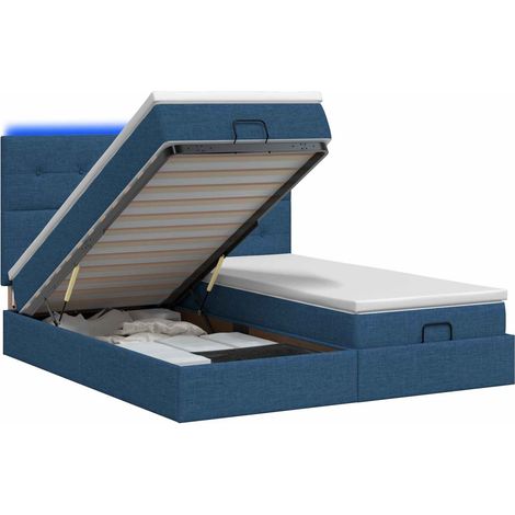Maison Exclusive - Letto Ottomano con Materasso e LED Blu 200 x 200 cm Tessuto (1/5)