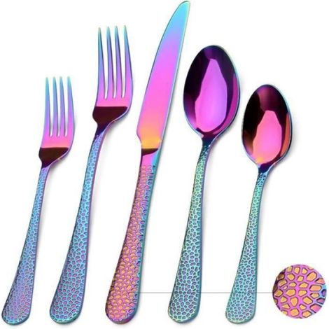 Service De Table En Acier Inoxydable - 20 Pièces Pour 4 Personnes - Fourchette Couteau Cuillère (1/5)
