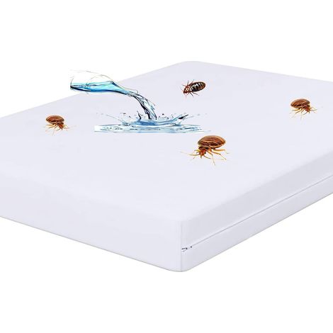 Housse entièrement zippée anti-insectes, hypoallergénique et entièrement imperméable pour lit super king size avec fermeture éclair (Super King Size (182 x 200 + 40 cm) (1/5)
