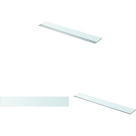 Panneaux d'étagère 2 pcs Verre Transparent 90 x 12 cm - Etagere Murale - Étagère Verre - Étagère Transparente - Décoration Murale - Rangement Mural - Home & Living (1/3)