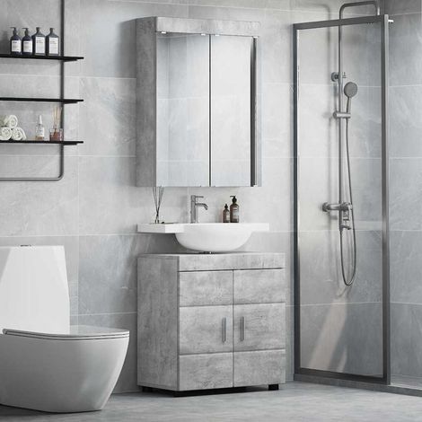vidaXL Badezimmermöbel-Set TULUM 2 pcs Beton Grau 60 x 34 x 63 cm (1/5)