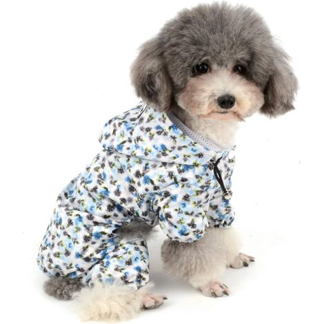 Imperméable Pour Chien - Motif Fleurs Mignon - Tissu Respirant Et Étanche - Pour Petit Chien Et Chat - Taille Unique (1/5)