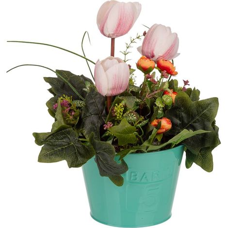 Maceta con flor artificial 18x18x37 (1/4)