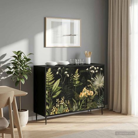 vidaXL Credenza RHENEN Rovere Nero 102 x 33 x 76 cm