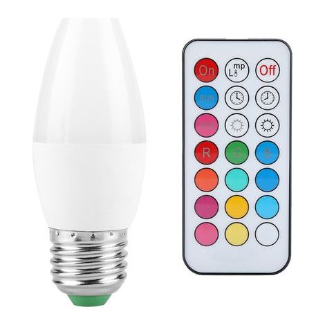 dirigéampoule à bougie-Avec télécommande-lumière blanche chaude (1/5)
