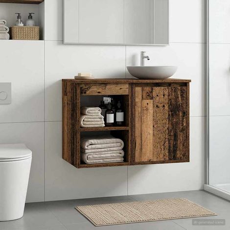 vidaXL Armadio Bagno In-between Legno antico 30 x 35 x 50 cm