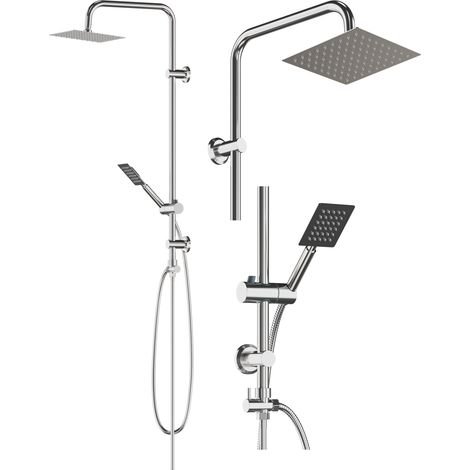 Ensemble de Douche TOBA Chrom avec Pommeau Pluie 20 cm et Douchette – Granitan (1/5)