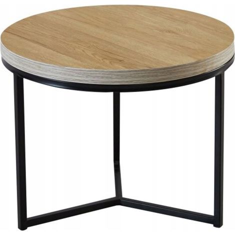 Furnitex runder Couchtisch 50 x 50 x 40 cm DAB Natur für Wohnzimmer Büro (1/3)
