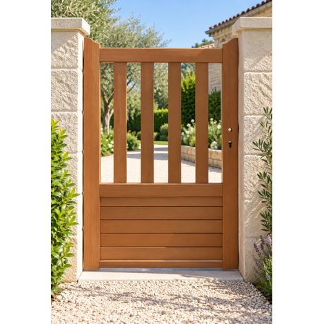 Portillon En Bois Ajouree Traverse Droit L1m X H1,50 (sans Quincaillerie) Gd Menuiseries (1/4)
