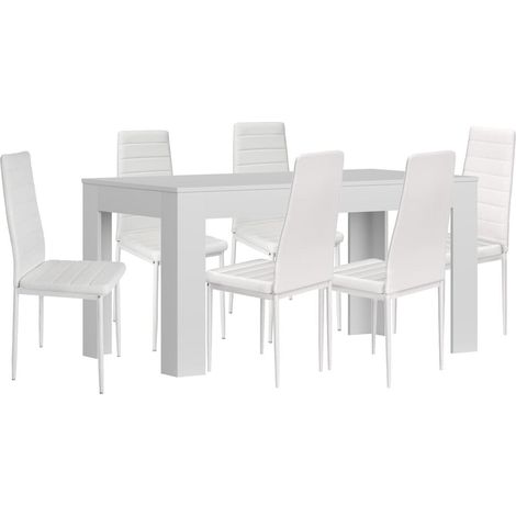 Mesa Extensible de Comedor o Cocina + 6 Sillas en Polipiel/metal (1/5)
