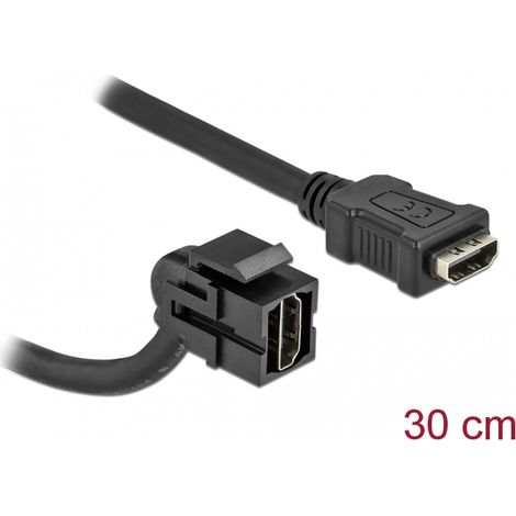 Delock MÃ³dulo Keystone HDMI hembra 110Â°  HDMI hembra con cable negro