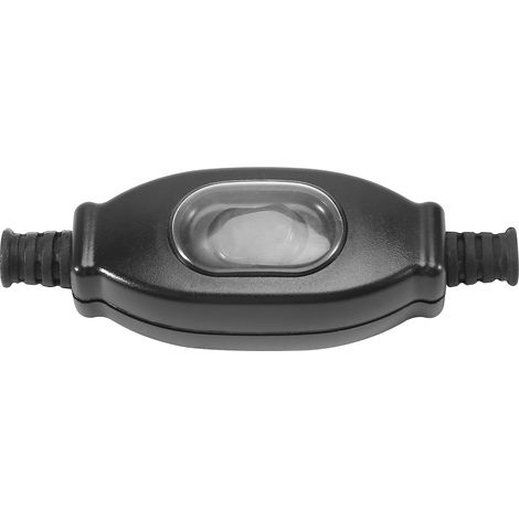 Interrupteur étanche 3 A 250 V 8 mm, fil rond, contact argenté, double coupure, noir, pour cordon d'alimentation. (1/5)