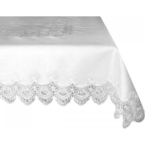 Tovaglia rotonda Guipure bianca 120cm Mesa 088 (1/2)