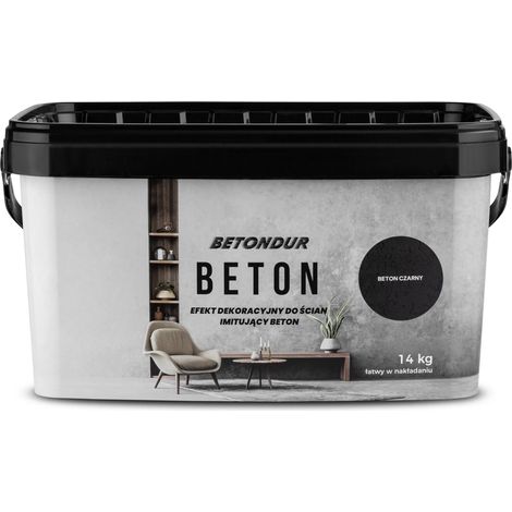 Efecto decorativo de hormigón Betondur para paredes, imitación hormigón - Negro - 14 kg (1/4)