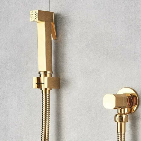 Hand Held Toilet Bidet Sprayer Gold Solid Brass Bidet Sprayer Simple Cold Water Bathroom Bidet Shower Baby Cloth Diaper Sprayers,A (1/5)
