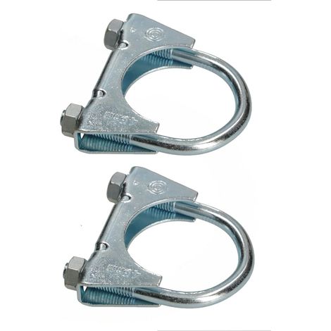 Kotarbau – Lot de 2 colliers de serrage pour tuyau d'échappement 45 mm – Acier galvanisé – Résistant aux acides et à l'humidité – Montage d'antennes et tuyaux (1/5)