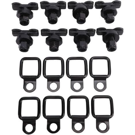 Lot de 16 goujons filetés à double œillet avec anneau d'ancrage pour plateau de camion, remorque, pick-up, camping-car, quad, acier haute résistance, capacité de charge de 2722 kg (6000 lb)