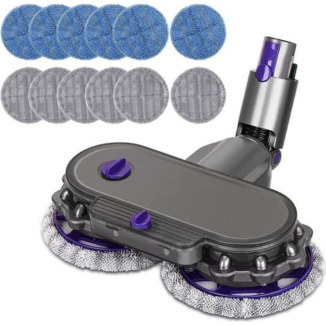 Testina per mocio elettrico compatibile con Dyson V7/V8/V10/V11/V15, serbatoio dell'acqua rimovibile + 12 panni lavabili.