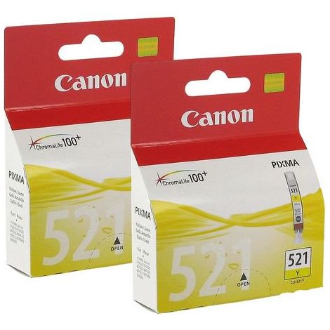 Canon CLI-521 Pack 2 cartouches jaune pour imprimante jet d'encre