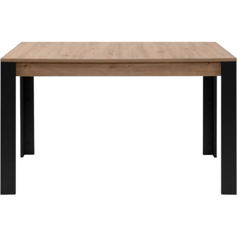 Tavolo da pranzo allungabile da 100 a 150 cm, finitura rovere artisan e nero - TOLOSA
