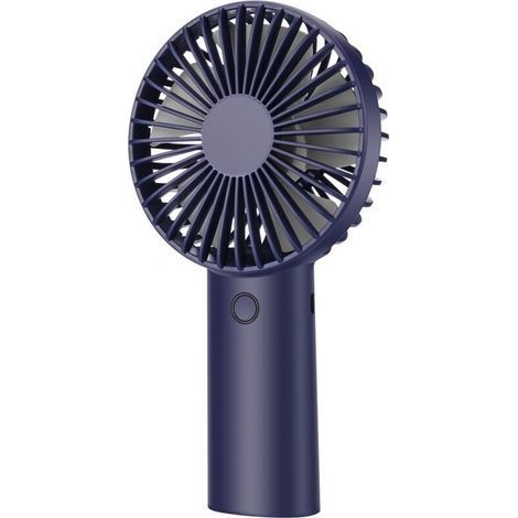 Ventilatore portatile, mini ventilatore silenzioso ricaricabile USB, 3 velocità del vento, per ufficio, viaggio, posizionamento verticale (blu scuro) (1/4)