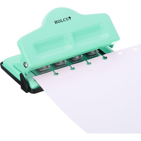champignons Disque Trou Perforation, 4 Trous Papier Perforateur pour A7/A6/A5/A4/A3 Disque Relié Calendrier, Créacollage, ou Carnet, Poinçon Jusqu 5 Papiers(Bleu Clair) (1/5)