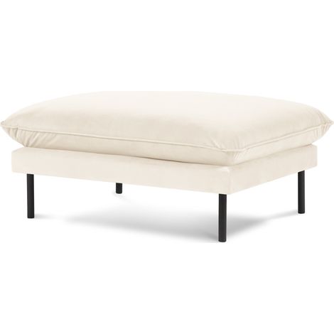 Pouf en velours beige clair (1/4)