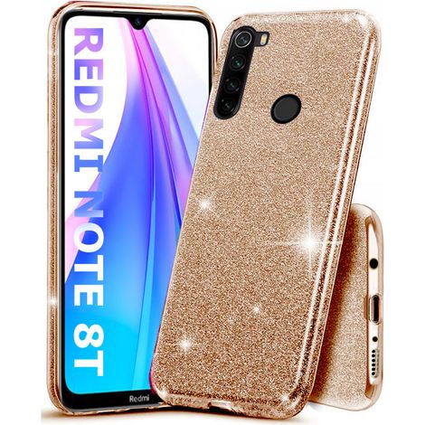 Custodia per XIAOMI REDMI NOTE 8T GLITTER 3 in 1 RETRO ORO + VETRO (1/4)