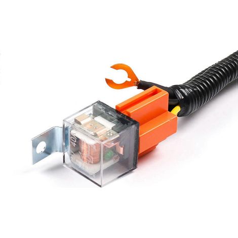 Deux kits de faisceaux de câblage de relais de klaxon 12V, montés sur la calandre, avec connecteurs de faisceau de câblage de klaxon à ressort, adaptés à une utilisation automobile et camion. (1/4)