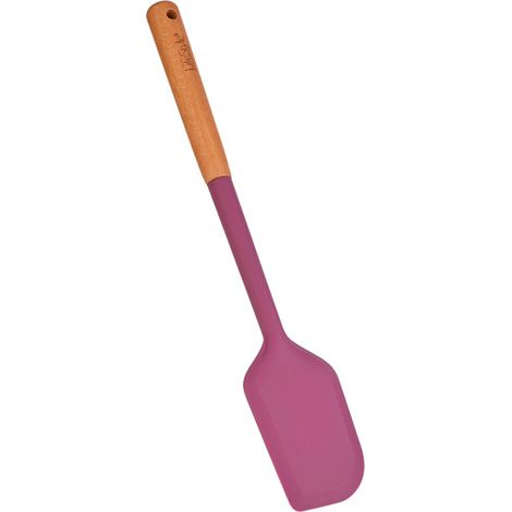 ESPATULA SILICONA MANGO MADERA RUSTIKA