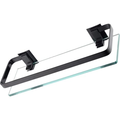 Étagère de salle bain avec grande capacité rangement , fabriquée en verre trempé et alliage d'alumin (1/5)