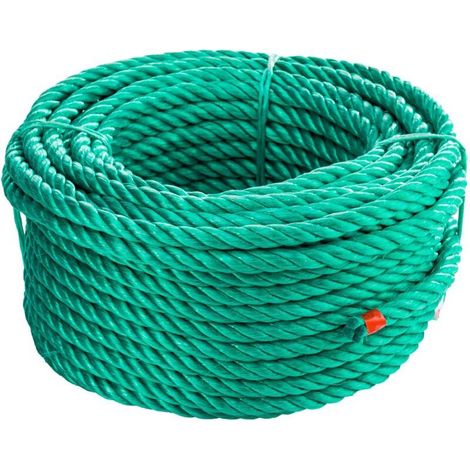 Corderies Tournonaises – Corde polypropylène haute résistance 30m Ø 12mm – 1900 kg de charge – Pour chantiers humides et espaces confinés – 4 torons (1/2)