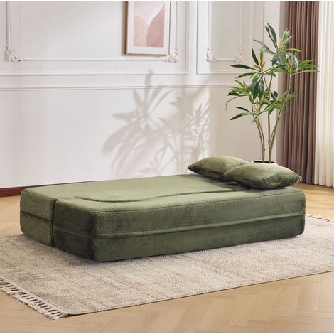 Sofa Schlafsofa faltbar 2 in 1 Schaumstoff Grün OKMYHOME (1/5)