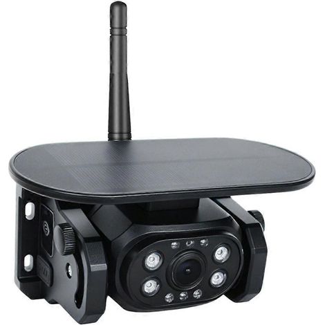 Caméra de recul solaire WiFi 1080p avec base magnétique, application et IA sans fil pour fourgonnette, camion et camping-car, vision avant et arrière DVR (1/5)