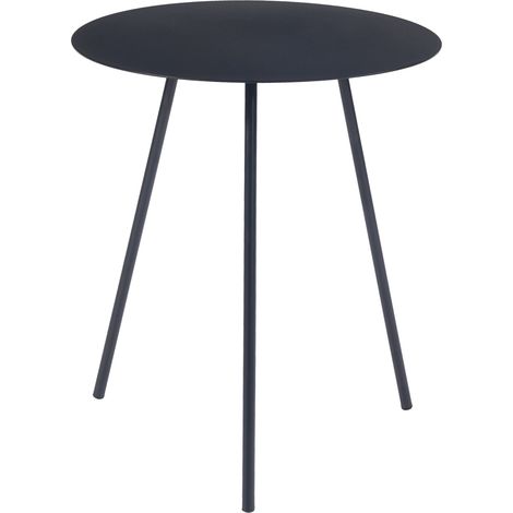 Table d'appoint avec plateau rond métal 45 x 40 cm noir (1/5)