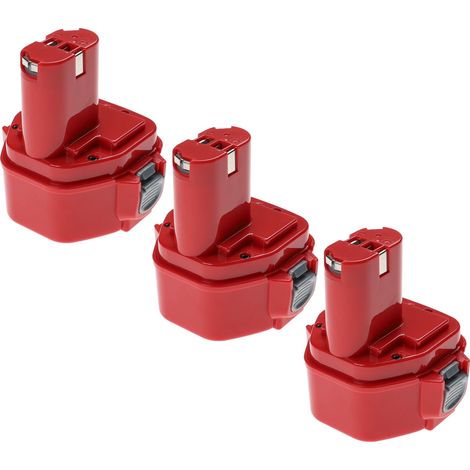 EXTENSILO 3x Akku kompatibel mit Makita 6227DW, 6227DWBE, 6227DWE, 6227DWLE, 6270DWAE, 6270D Elektrowerkzeug (3300 mAh, NiMH, 12 V)