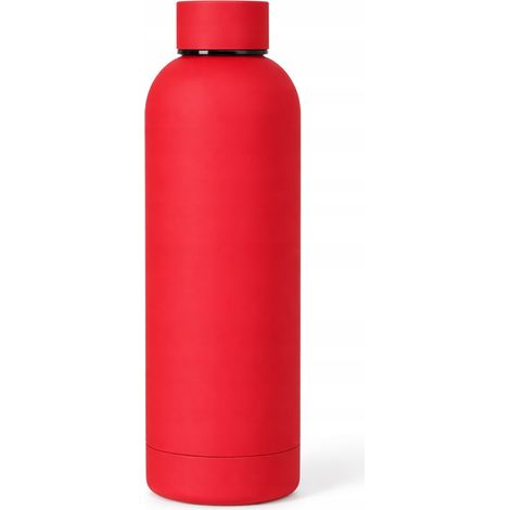Botella térmica de acero de 500 ml para bebidas frías y calientes, roja. (1/5)