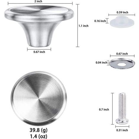 Set mit 2 Ersatzknöpfen aus Edelstahl für Deckel von Auflaufformen (1/5)