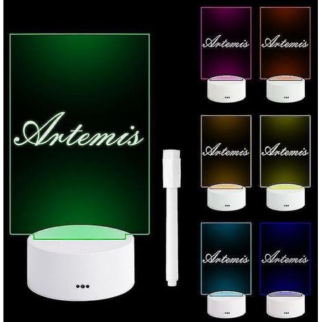 Kreative LED-Notiztafel mit integriertem Stift, USB-Nachtlicht, ideales Geschenk für Kinder und Freundinnen, 7-farbiges Nachtlicht - H-1Pen (1/5)