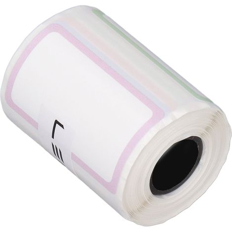 1 rouleau d'étiquettes autocollantes multifonctionnelles en papier thermique pour adresses, bijoux, bureau et vêtements, 40 x 25 mm / 1,57 x 0,98 po, bords colorés (1/5)