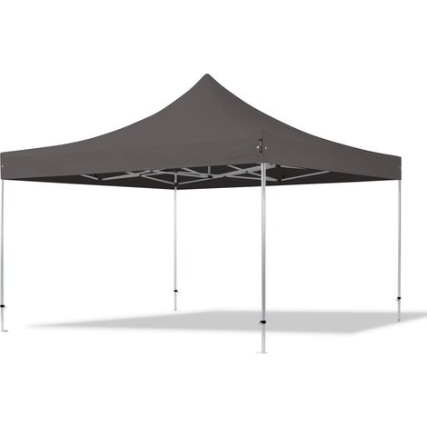 4x4m Pop Up Gazebo PROFESSIONAL Aluminium 40 mm, dark grey High Performance Polyester approx. 400g/m²